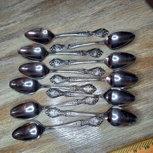 Normandy Japan Glossy Stainless Flatware floral textured Rose milgrain spoons